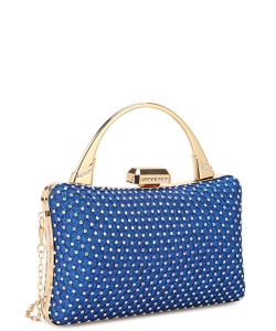 Hannah Rhinestone Clutch Crossbody Bag YW-5278 BLUE